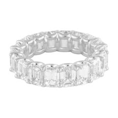 Alexander Beverly Hills 8.66ct Emerald Cut Diamond Eternity Band 18k s.6