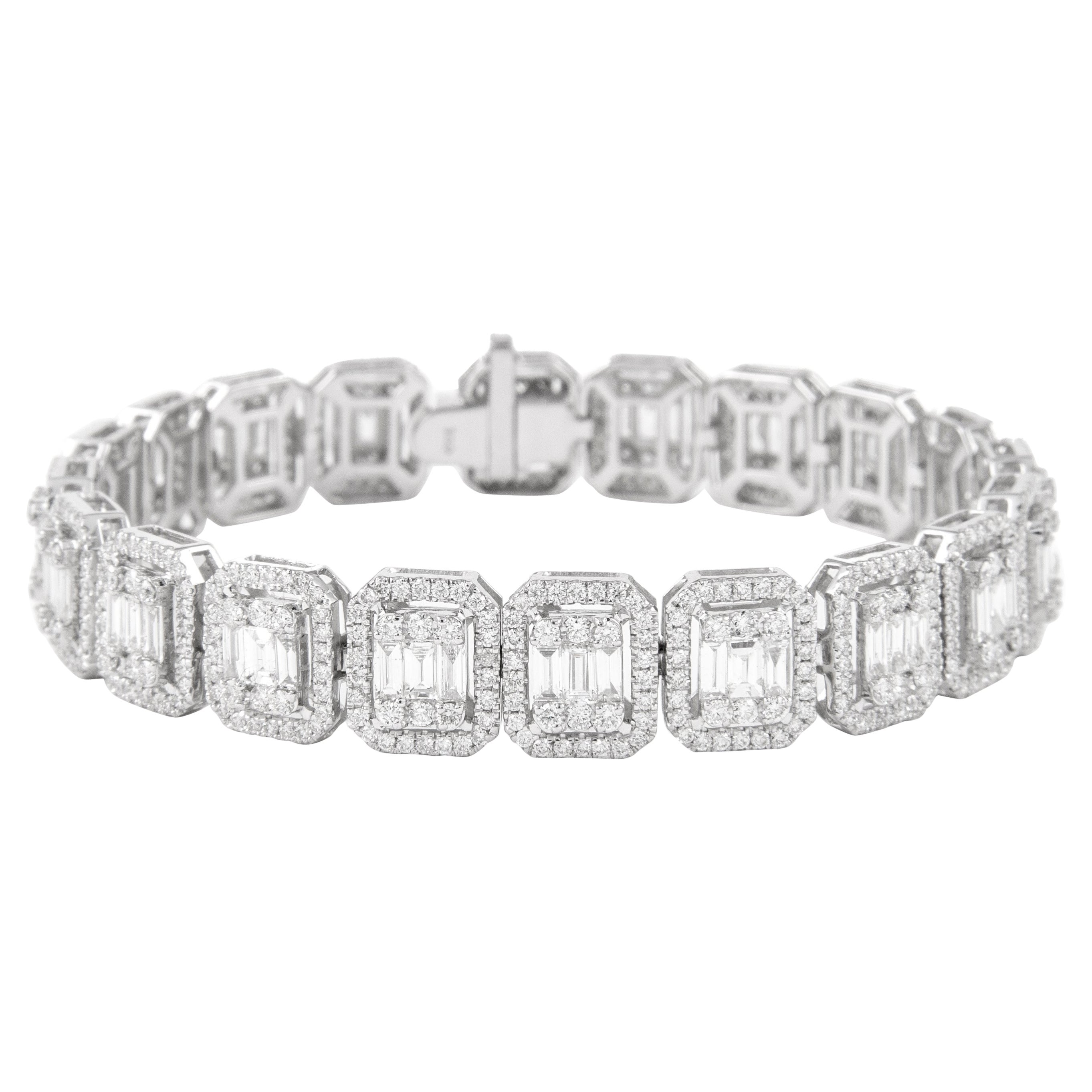 Alexander Beverly Hills 9,06ct Bracciale con diamanti incastonati in oro bianco 18k