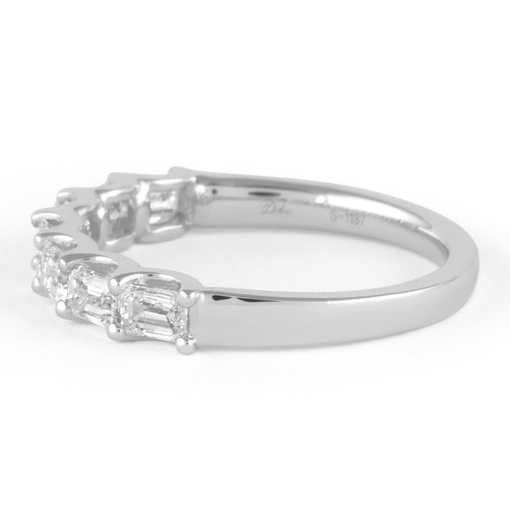 Alexander Beverly Hills .92ct Emerald Cut Diamond East West Half Eternity 18k In New Condition For Sale In BEVERLY HILLS, CA