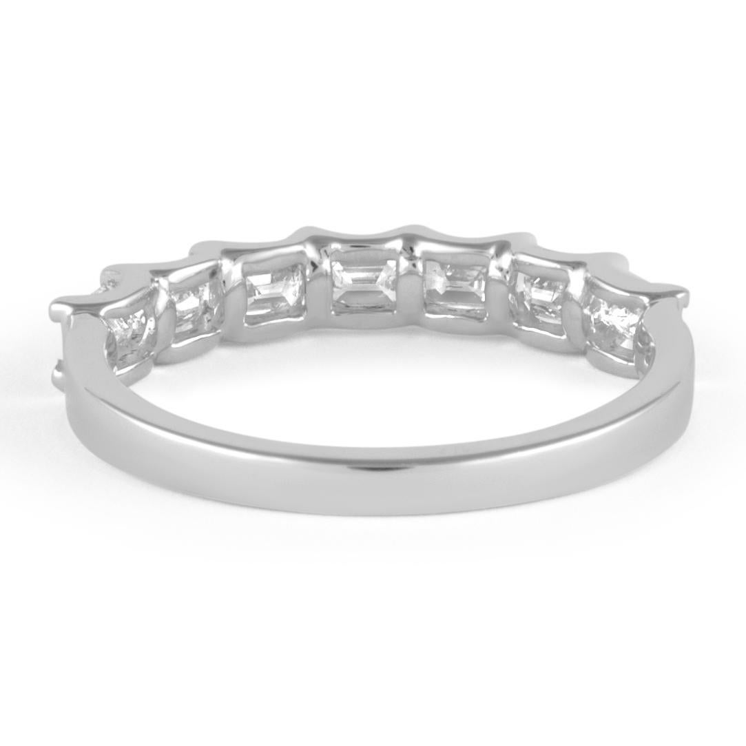 Women's Alexander Beverly Hills .92ct Emerald Cut Diamond East West Half Eternity 18k For Sale