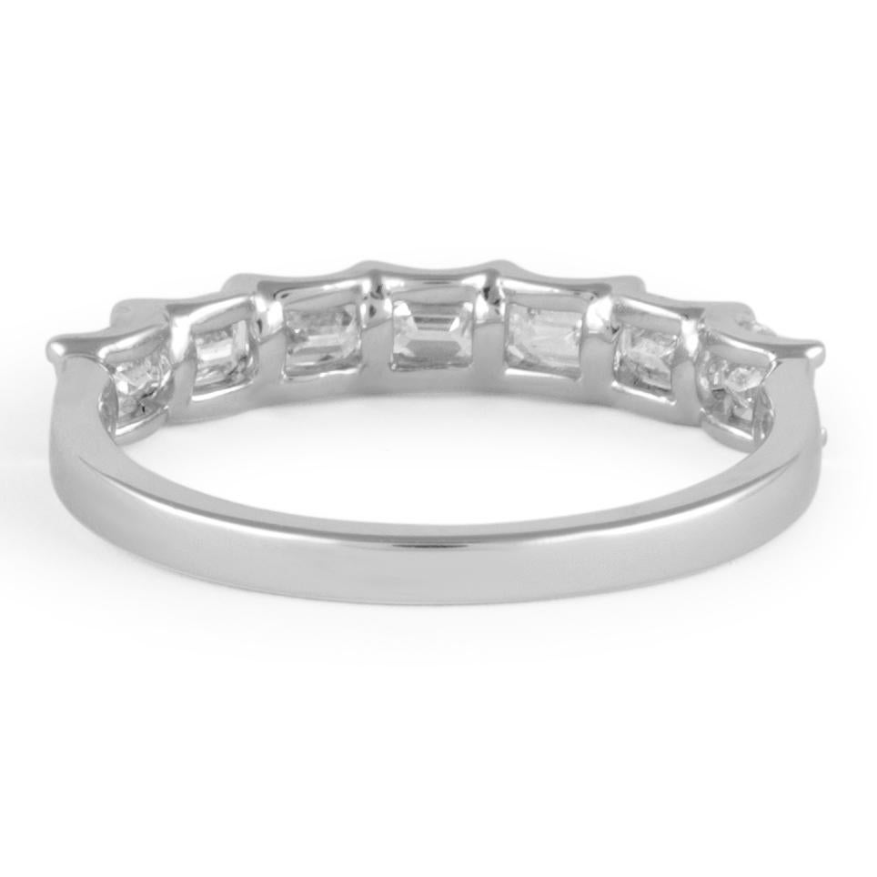 Women's Alexander Beverly Hills .92ct Emerald Cut Diamond East West Half Eternity 18k For Sale