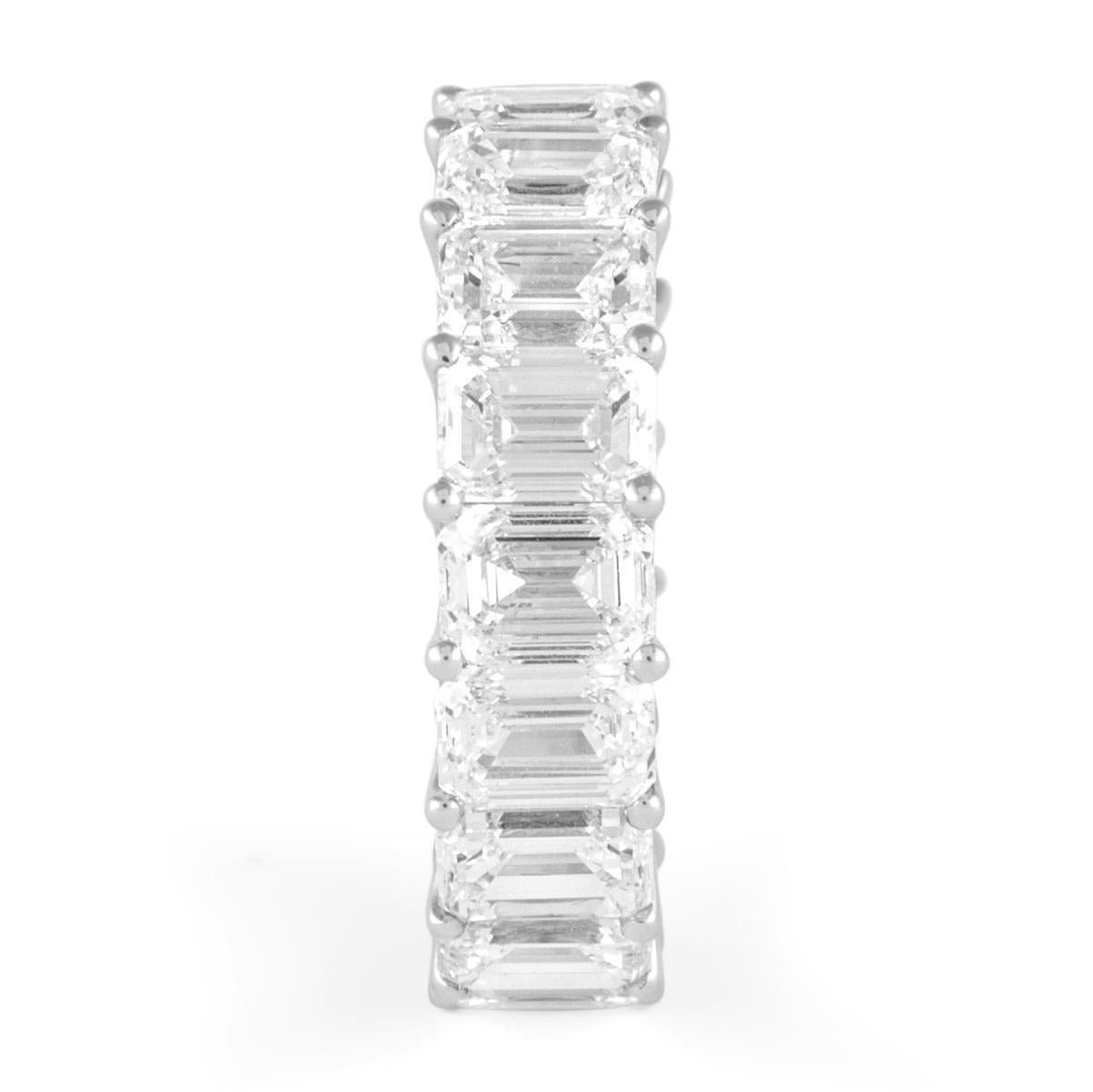 Alexander Beverly Hills 9.36ct Emerald Cut Diamond Eternity Band 18k s.5.75 In New Condition For Sale In BEVERLY HILLS, CA