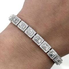 Alexander Beverly Hills - Bracciale Tennis con Diamanti Taglio Smeraldo - Oro 18k 9,49ct