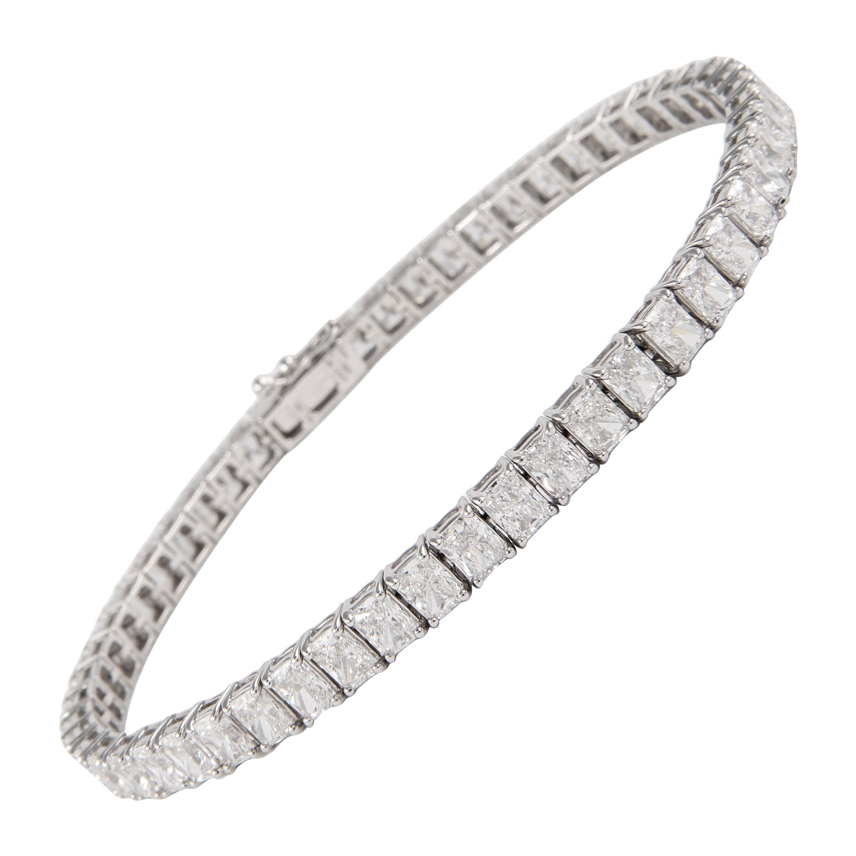Alexander Beverly Hills Pulsera de tenis con diamantes radiantes de 9,54 ct y oro blanco de 18k