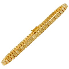 Alexander Beverly Hills 9.86ct Radiant Yellow Diamond Tennis Bracelet 18k