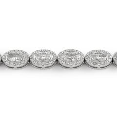 Alexander Beverly Hills 9.89ct Oval Diamond Tennis Bracelet with Halo 18k