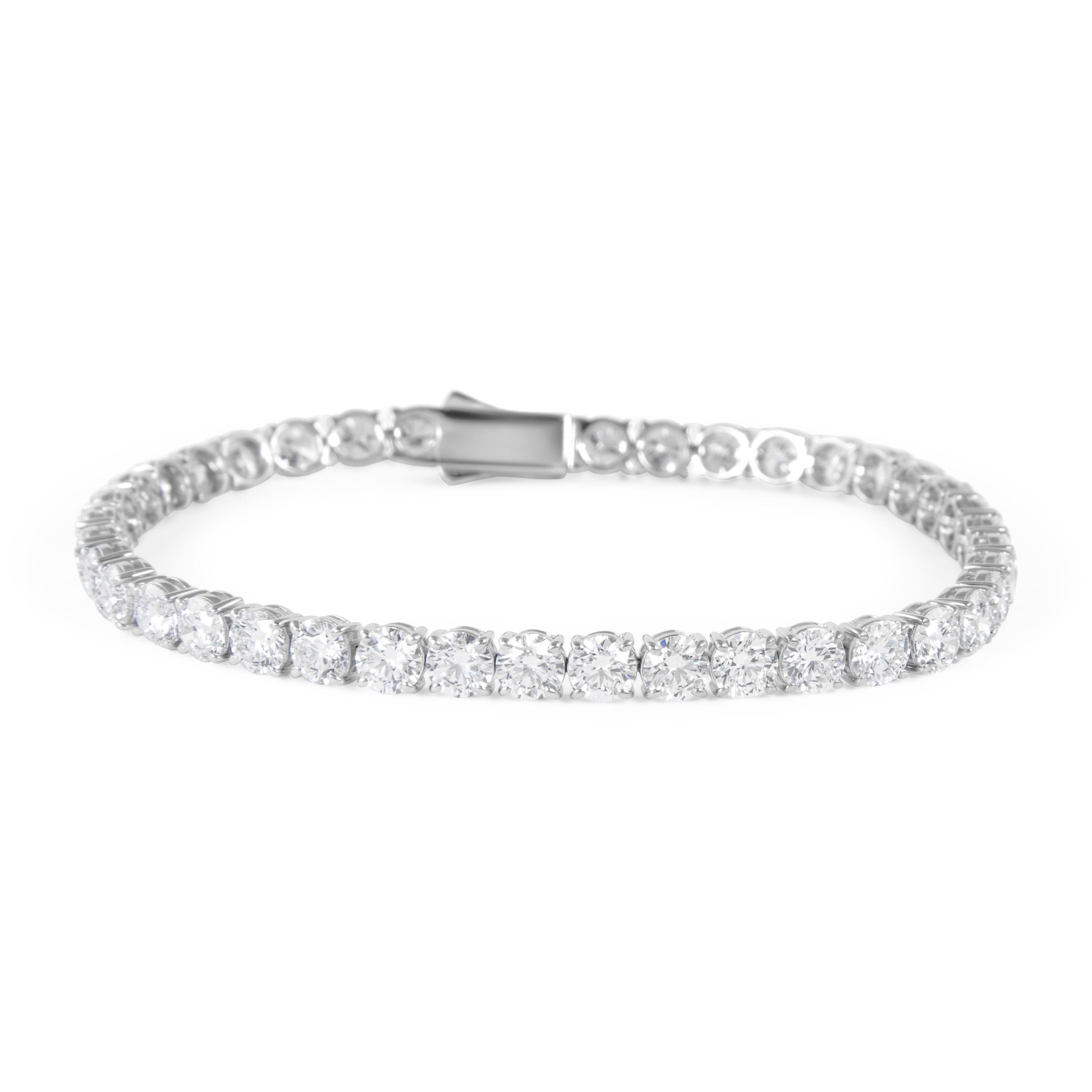 Alexander Beverly Hills Todo GIA 14,33 ct 'Avg 0,34 ct' Pulsera de tenis de diamantes 18k Corte redondo en venta