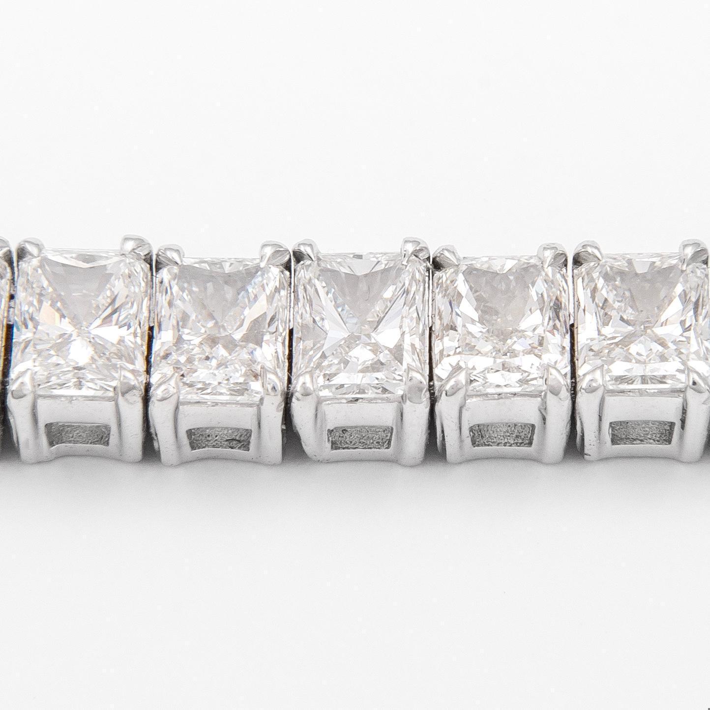 Taglio radiant Alexander Beverly Hills Tutti GIA 19,27ct Bracciale tennis con diamanti radianti 18k in vendita