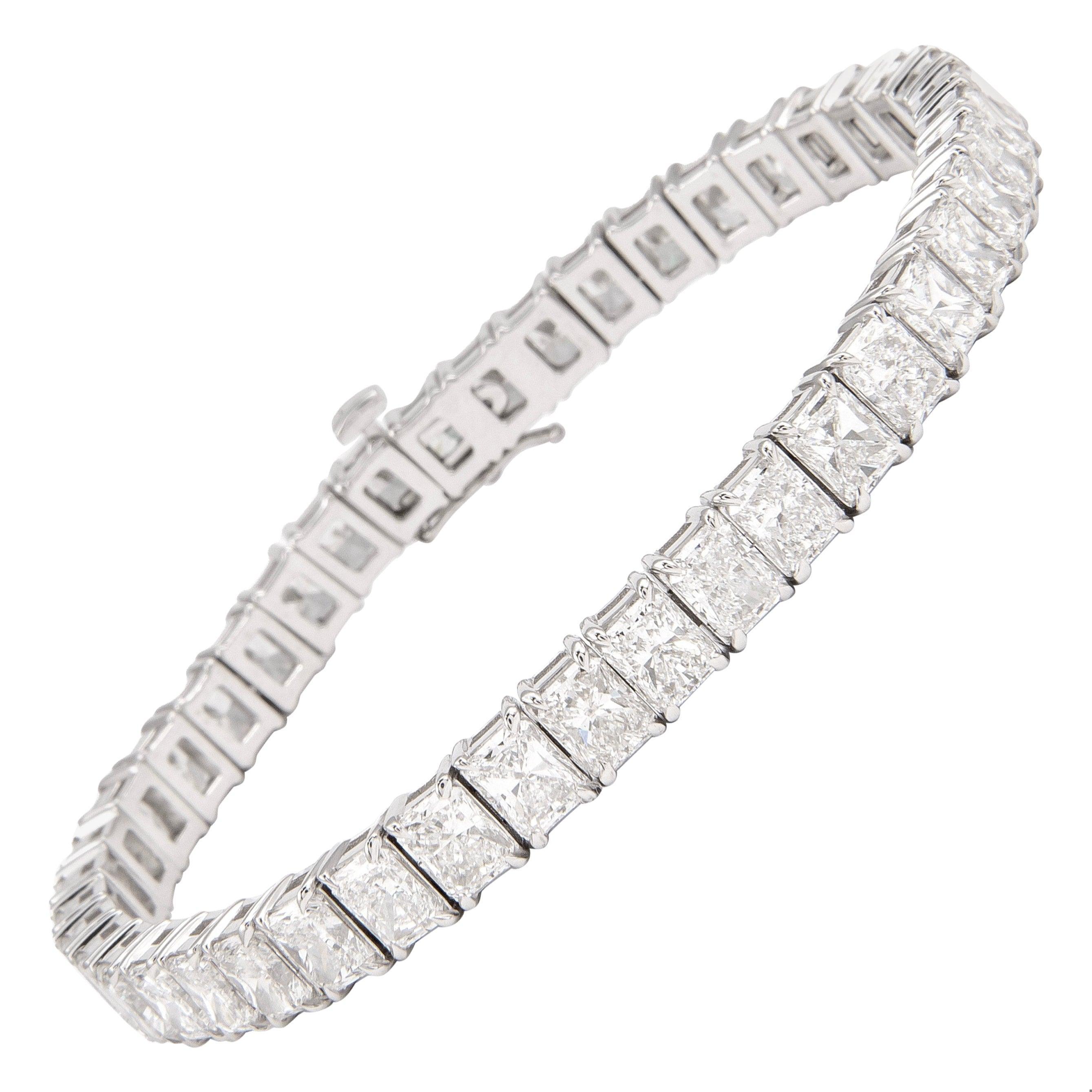 Alexander Beverly Hills Tous GIA 21,80ct  Bracelet tennis en diamants radiants 18 carats