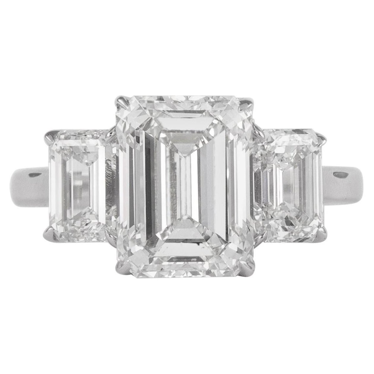 Alexander of Beverly Hills Alle GIA 4,01ct mit 2,00ct Smaragdschliff Diamanten Ring 18k