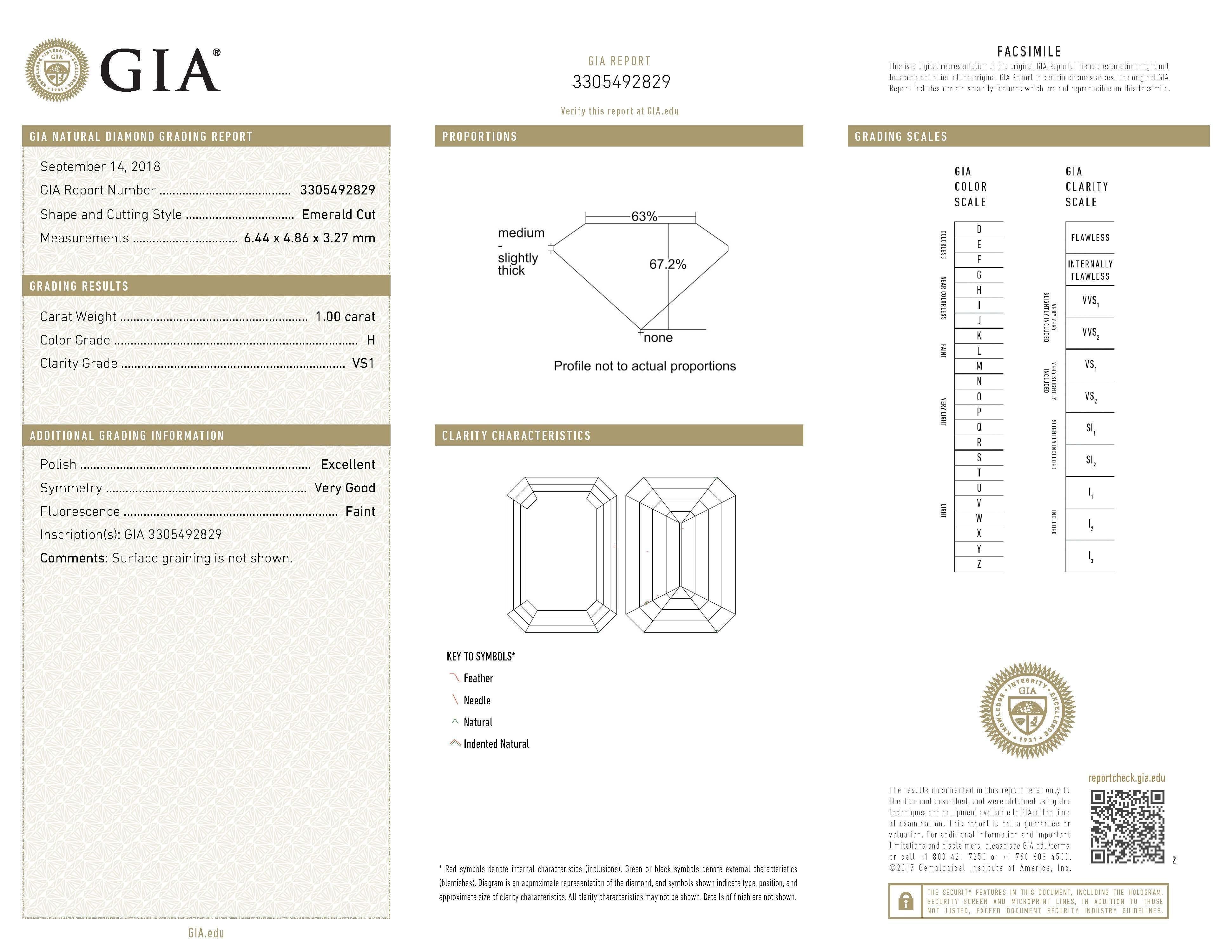 Alexander Beverly Hills, bague 18 carats avec diamants flottants taille émeraude 4,02 carats certifiés GIA en vente 5