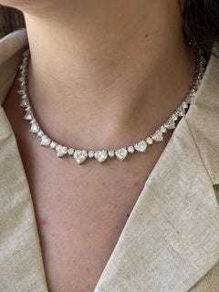 Alexander Beverly Hills GIA 50,66 Karat Herz-Diamant-Tennis-Halskette 18k