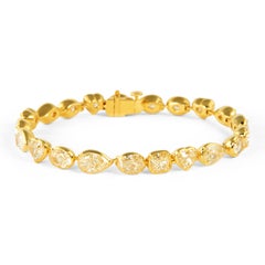 Alexander Beverly Hills Certified 21.75ct Yellow Diamond Bracelet 18k