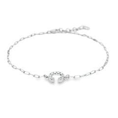 Alexander Beverly Hills Diamond "C" Charm Bracelet 18k White Gold