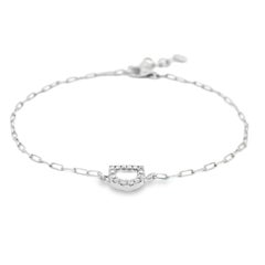 Alexander Beverly Hills Diamond "D" Charm Bracelet 18k White Gold