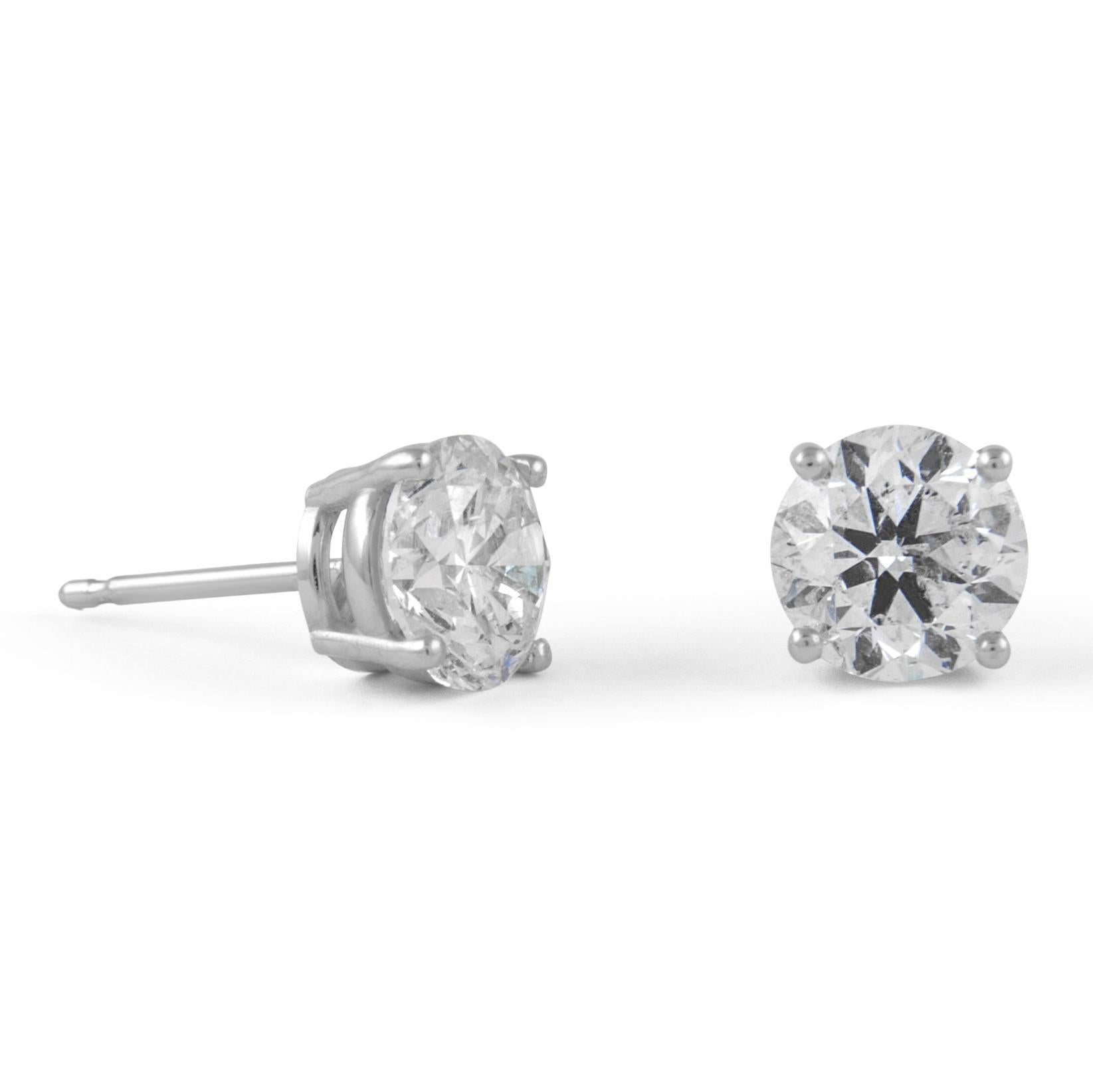 Contemporain Alexander Beverly Hills, clous d'oreilles en or blanc 18 carats avec diamants de 1,98 carat en vente