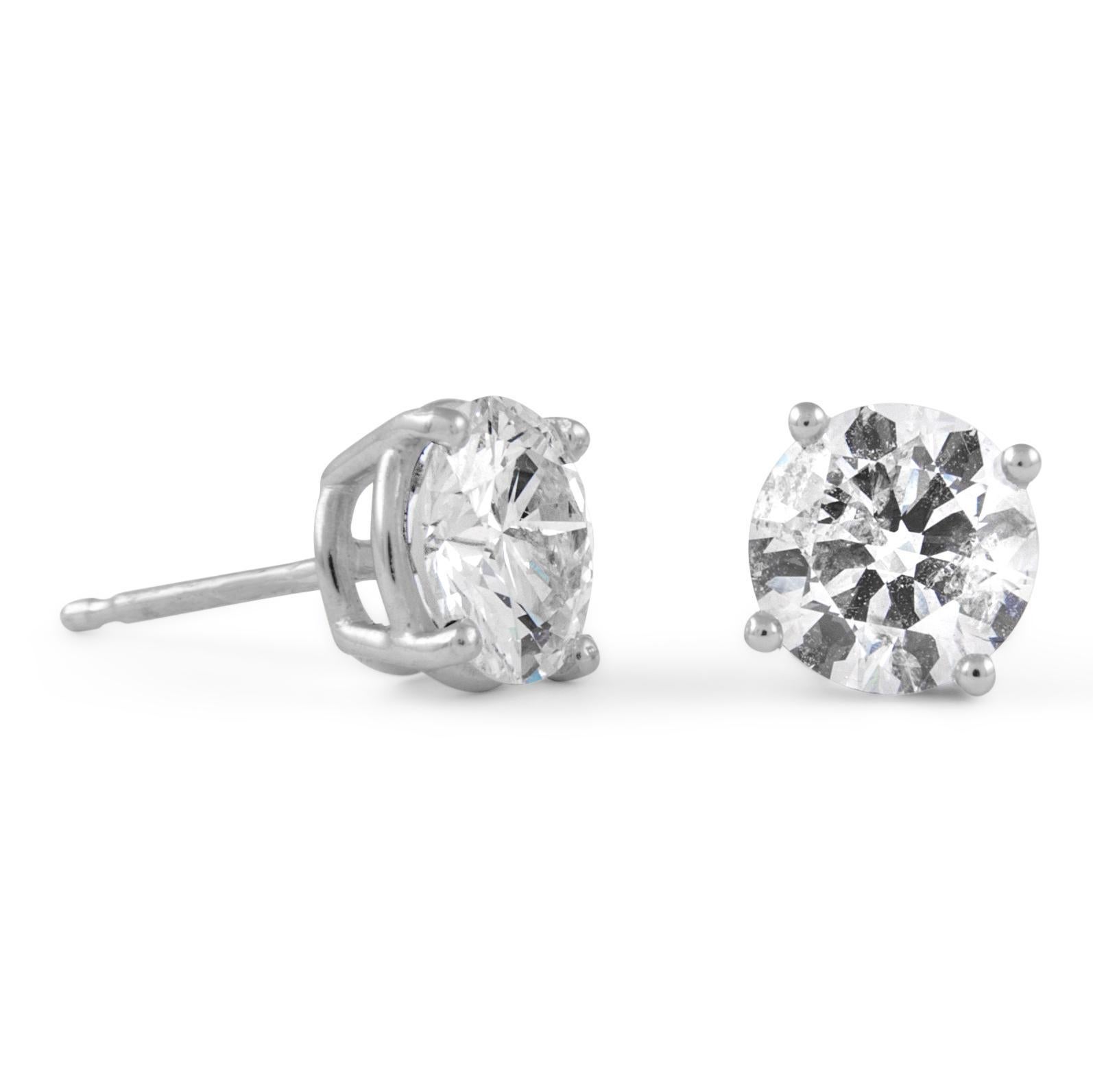 Contemporary Alexander Beverly Hills EGL 2.02 Carat Diamond Stud Earrings White Gold