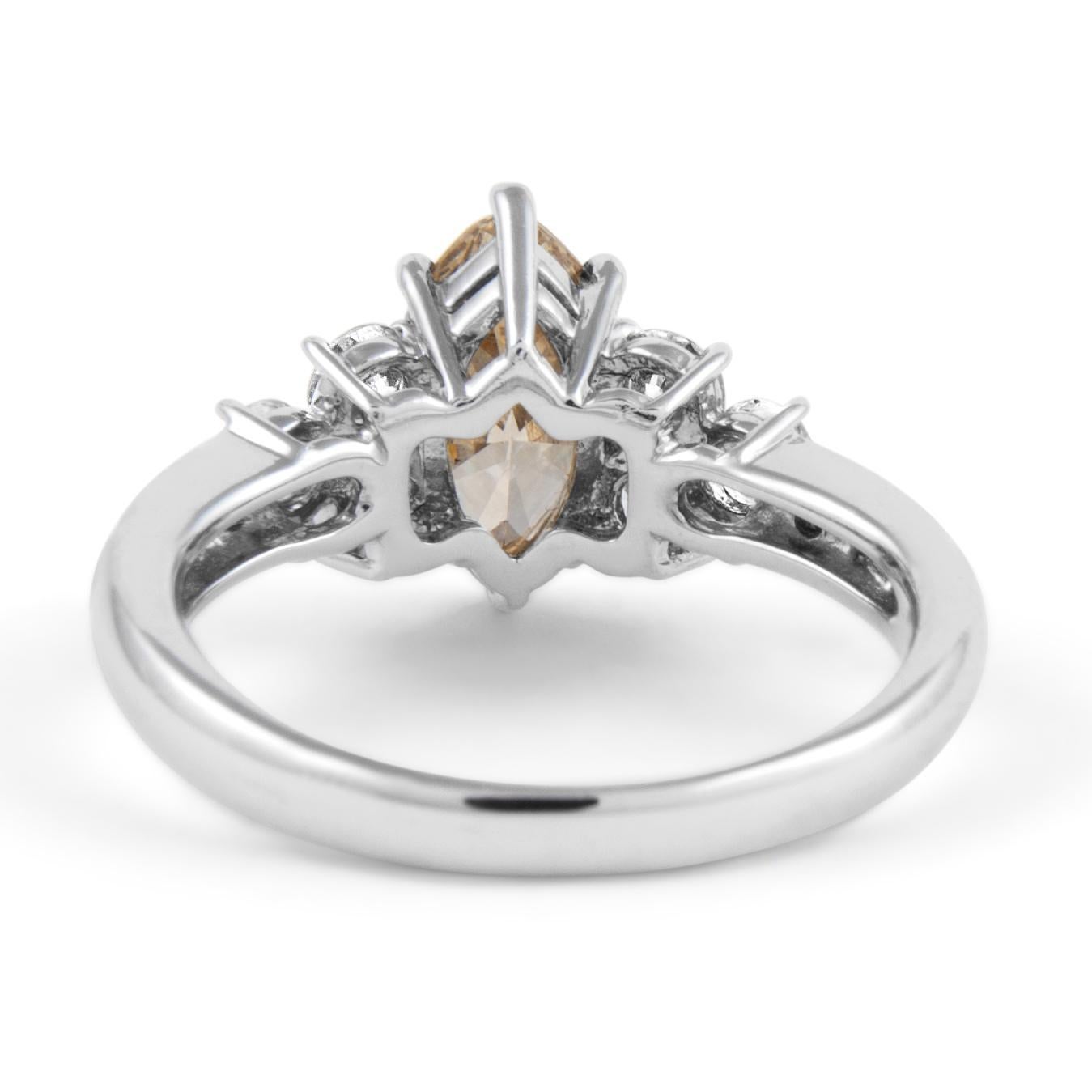 Marquise Cut Alexander Beverly Hills EGL 2.14ctt Fancy Brown Diamond Ring 18k White Gold