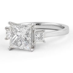 Alexander Beverly Hills EGL 2.34ct Princess Cut Diamond 3-Stone Ring 18k