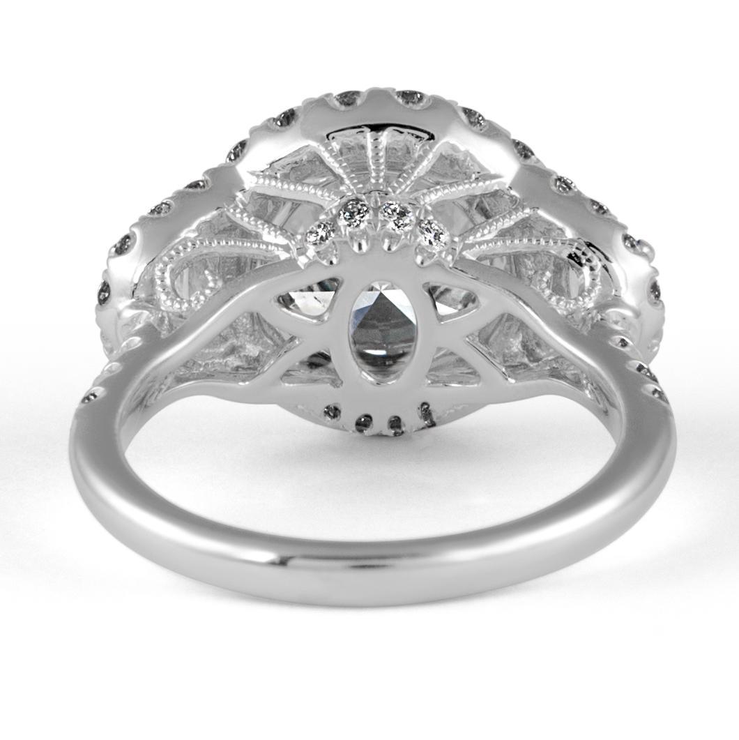 Alexander Beverly Hills EGL Anello con tre pietre di diamante rotondo da 3,05ct in oro bianco 18k In condizioni Nuovo in vendita a BEVERLY HILLS, CA