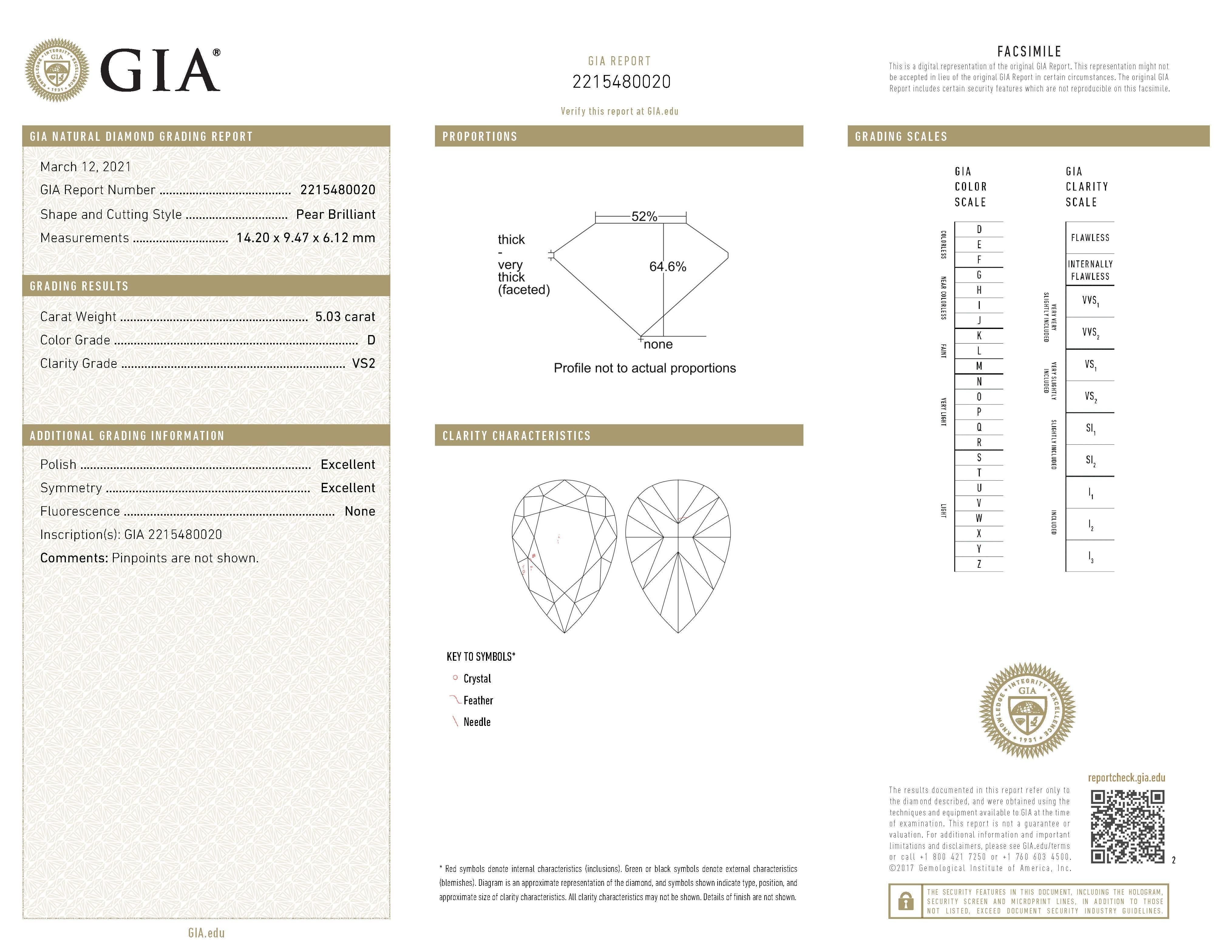 Sensazionali orecchini a pera con diamante naturale di alta qualità, ogni pietra è certificata GIA. Alta gioielleria di Alexander Beverly Hills.
10,05 carati di peso totale di diamanti.
Diamante a forma di pera da 5,03 carati, classificazione GIA,