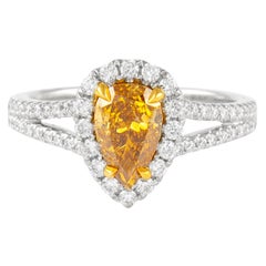 Alexander Beverly Hills GIA 1,02ct Fancy Deep Orangey Yellow Diamond Ring 18k