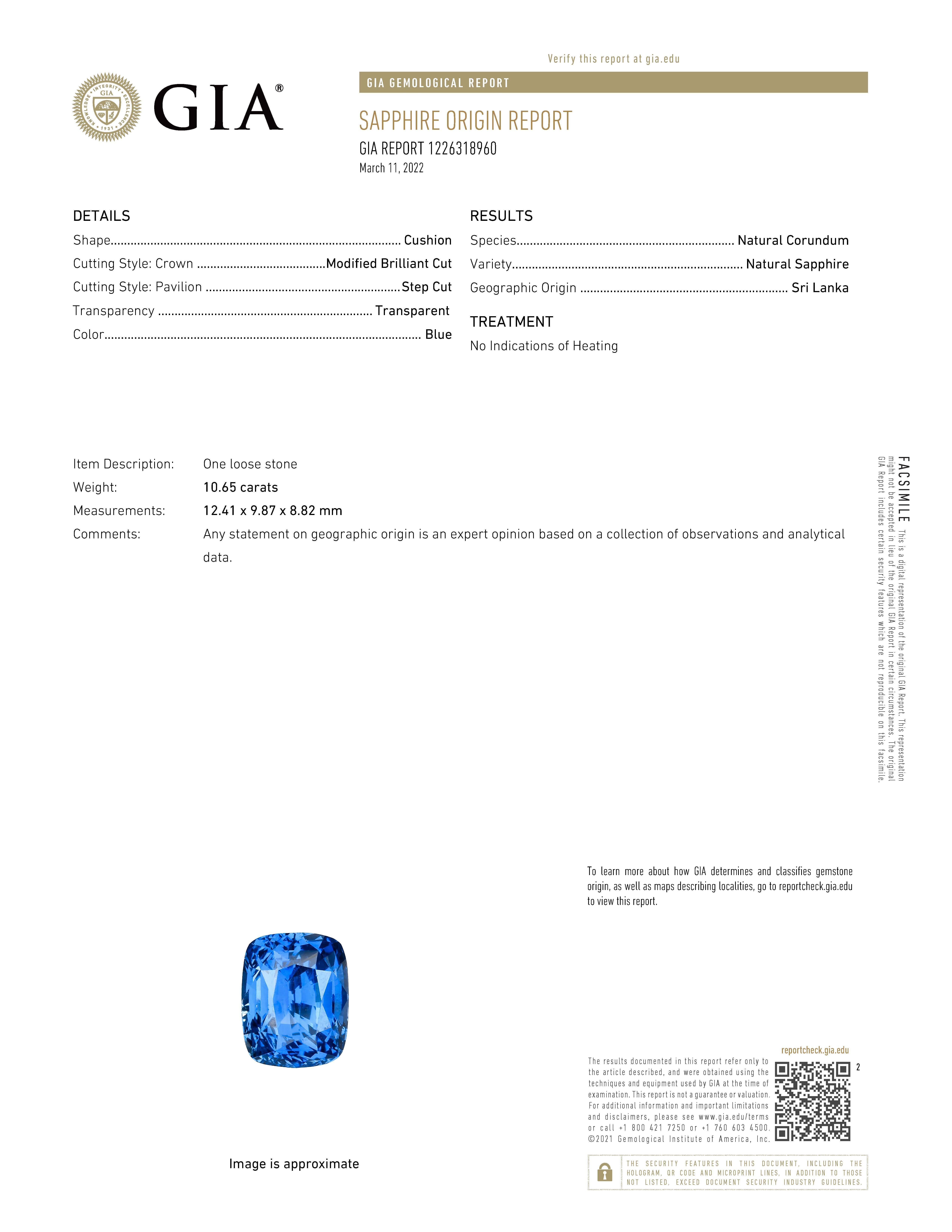 Contemporary Alexander Beverly Hills GIA 10.65ct No Heat Ceylon Sapphire & Diamond Ring 18k For Sale