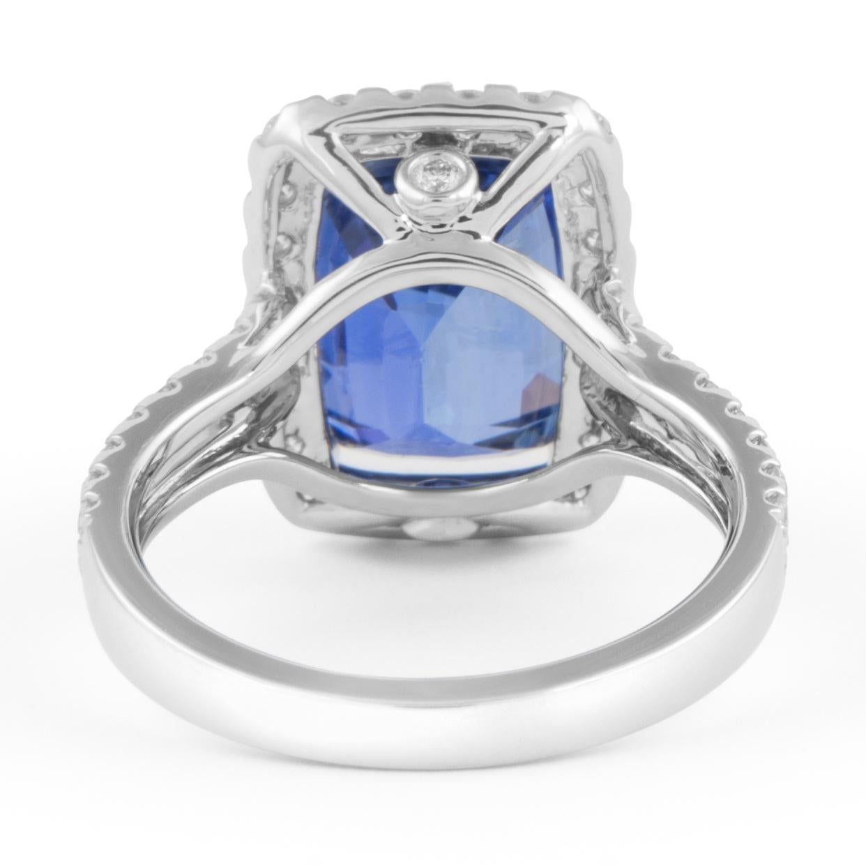 Women's Alexander Beverly Hills GIA 10.65ct No Heat Ceylon Sapphire & Diamond Ring 18k For Sale