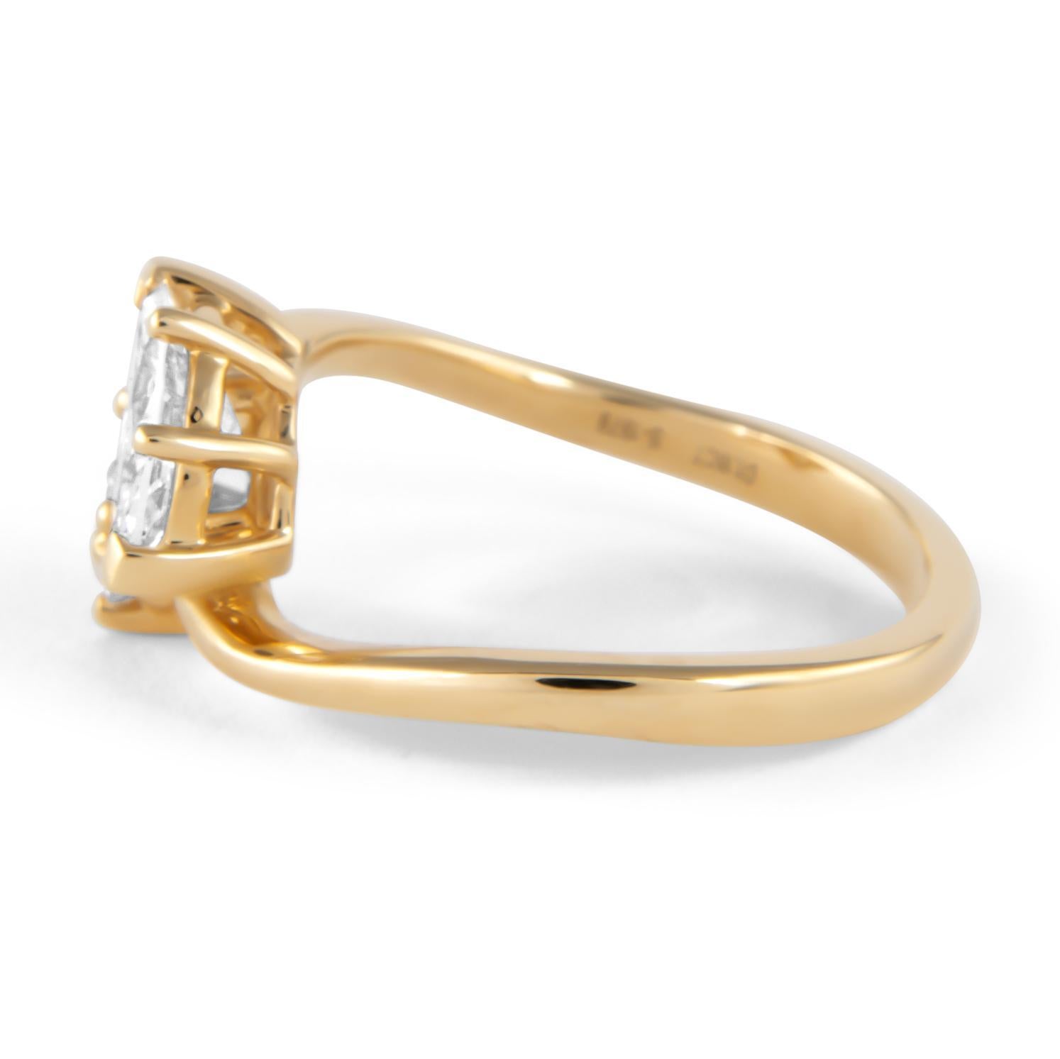 Alexander Beverly Hills GIA Anillo Toi Et Moi de diamantes redondos y marquesa de 1,17 ct 18k en Nuevo estado para la venta en BEVERLY HILLS, CA