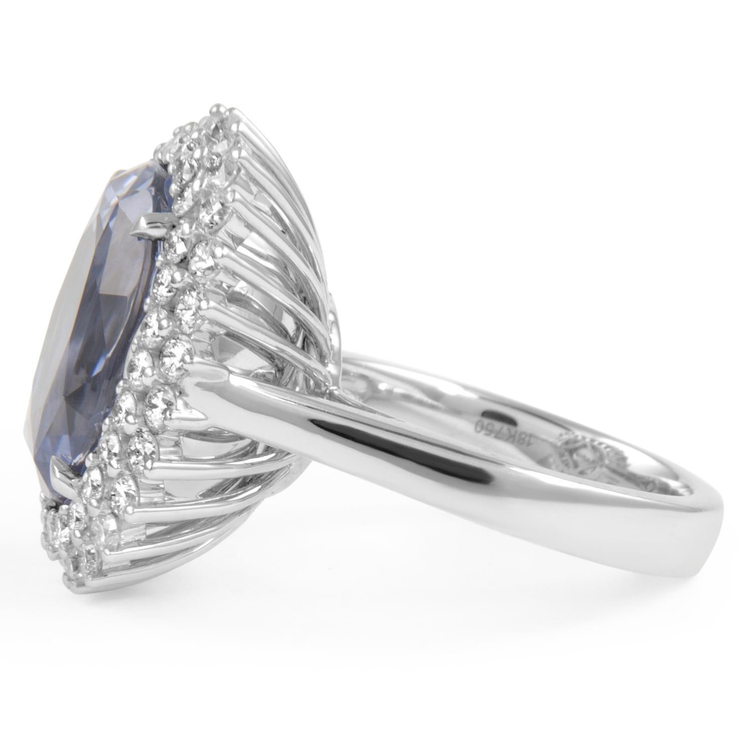 Alexander Beverly Hills GIA 14.53ct No Heat Ceylon Sapphire & Diamonds Ring 18k In New Condition For Sale In BEVERLY HILLS, CA