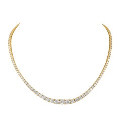Alexander Beverly Hills GIA 14.87 ct Diamante Tenis Collar Riviera Oro Amarillo