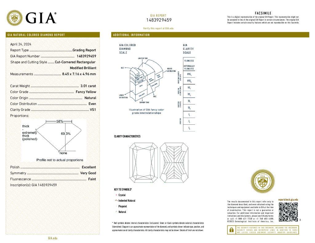 Superbe diamant jaune radiant en vrac, certifié GIA.
Vendu en tant que diamant en vrac mais peut facilement être transformé en une bague de votre choix. Fabriqués par certains des plus prestigieux bijoutiers de Los Angeles et conçus par Alexander