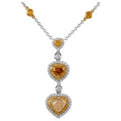 Alexander Beverly Hills, collier goutte en or 18 carats avec diamant jaune fantaisie de 4,15 carats certifié GIA