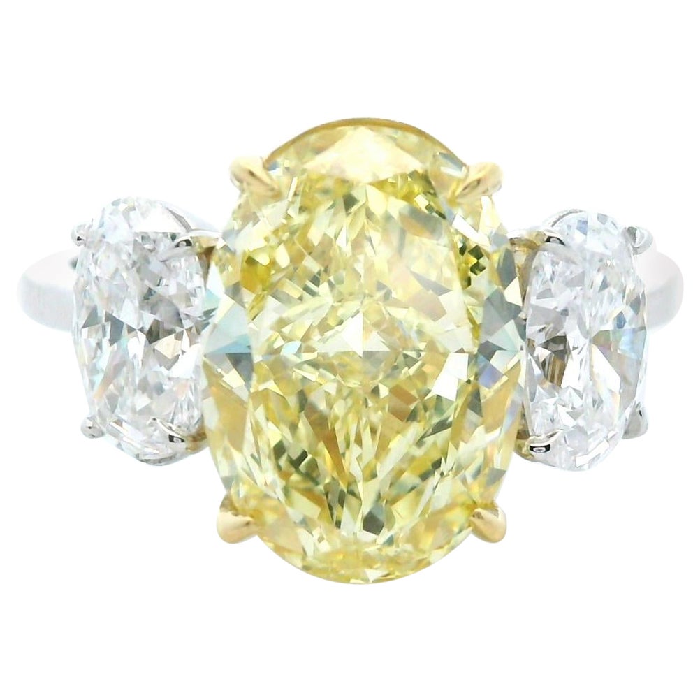 Alexander Beverly Hills GIA 4.44ct Oval Fancy Intense Yellow Diamond Ring 18k