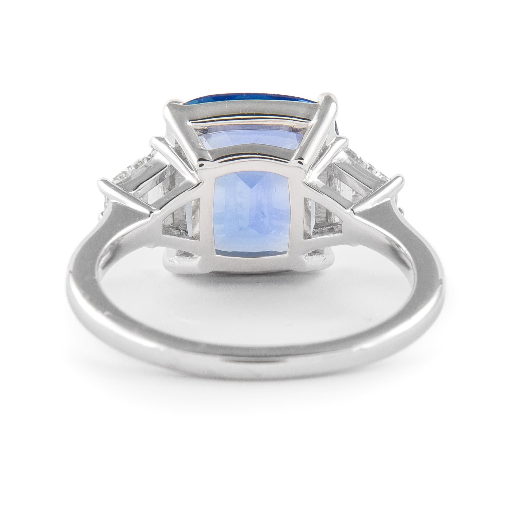 Women's Alexander Beverly Hills GIA 4.74ct No Heat Ceylon Sapphire & Diamond Ring 18k