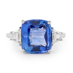 Alexander Beverly Hills GIA 4.74ct No Heat Ceylon Sapphire & Diamond Ring 18k