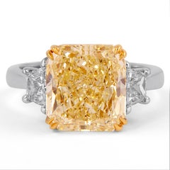 Alexander Beverly Hills GIA 5,24ct Ausgefallener gelber VS2 Diamantring mit drei Steinen, 18k