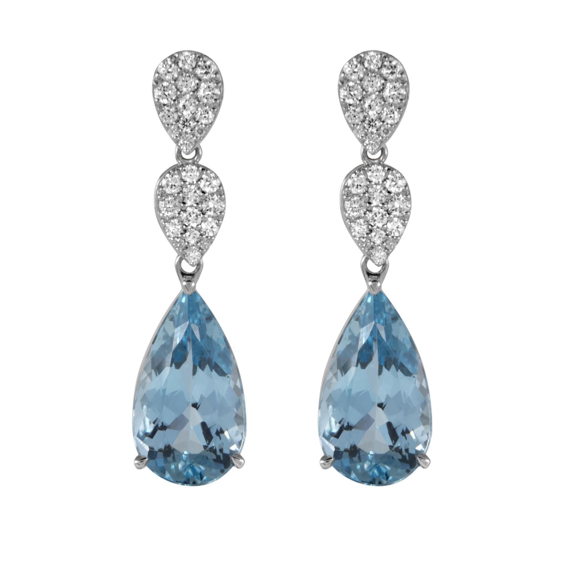 Alexander Beverly Hills GIA 6.02ct Aquamarine & Diamond Earrings 18k White Gold