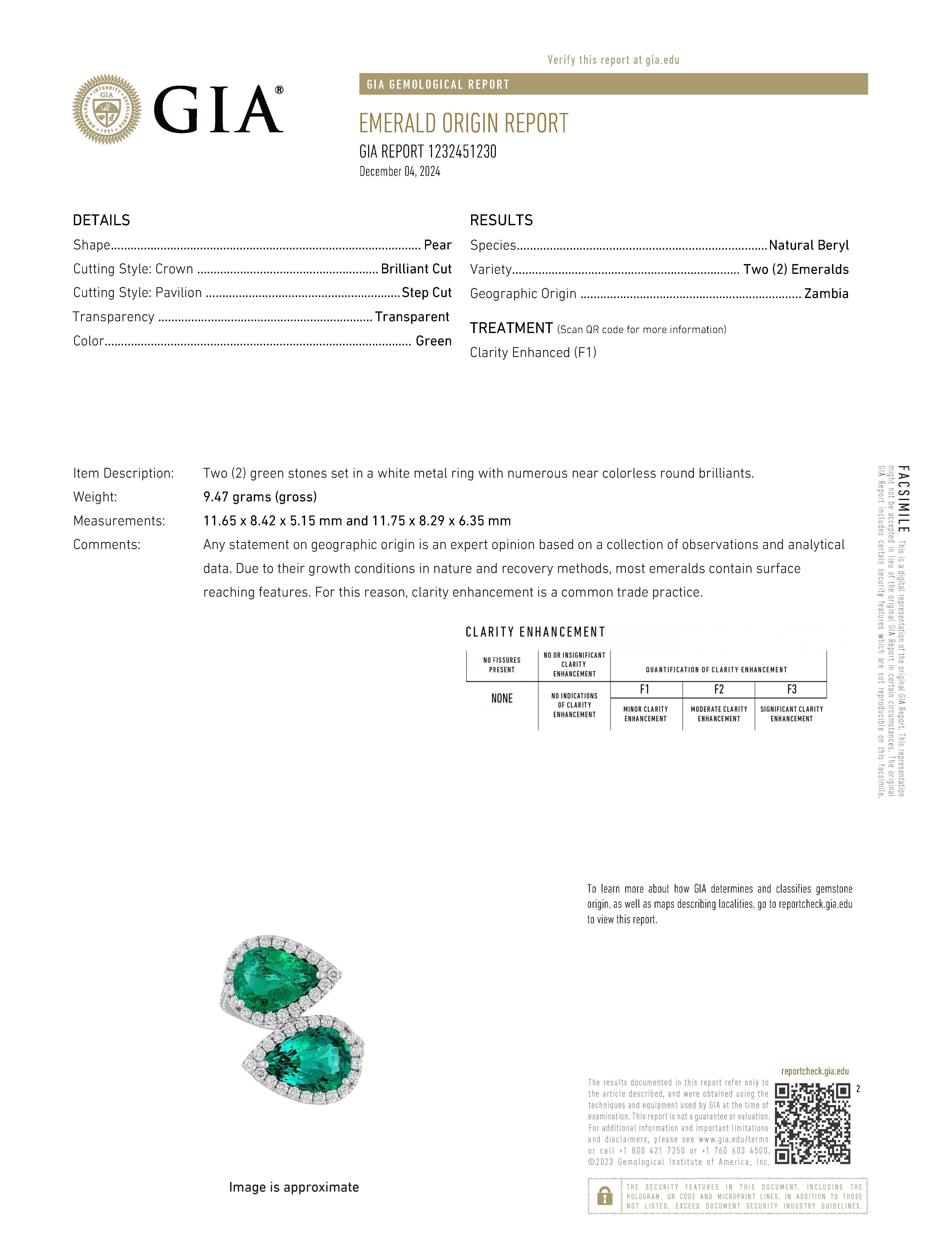 Alexander Beverly Hills Bypass-Ring 18k, GIA 6,33 Karat Smaragd Minor & Diamant (Zeitgenössisch) im Angebot