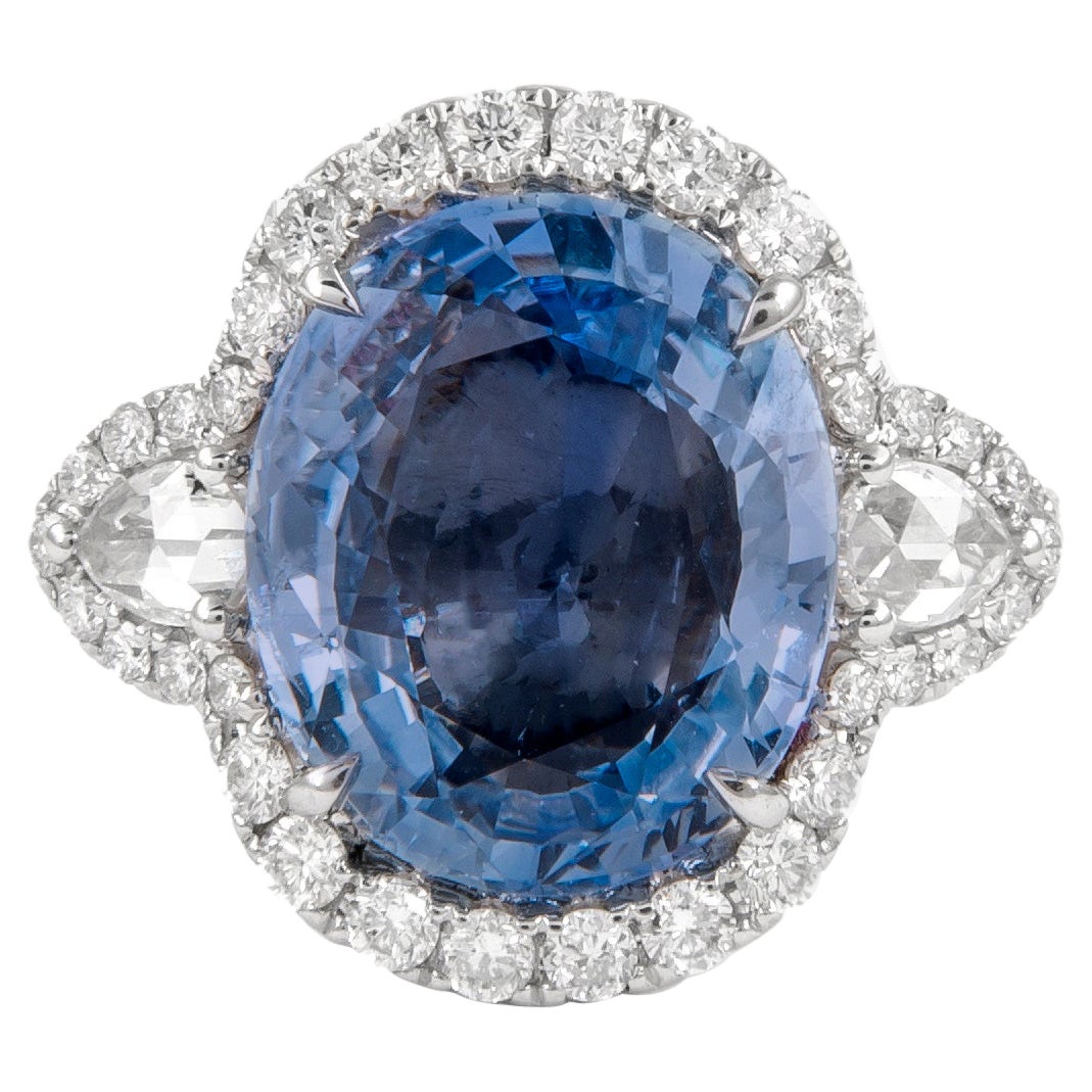 Alexander Beverly Hills GIA 6,88ct Ring mit unbehandeltem Ceylon-Saphir und Diamanten, 18k