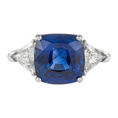 Alexander Beverly Hills GIA 7,11 Karat Saphir mit Diamanten Dreisteinring 18k