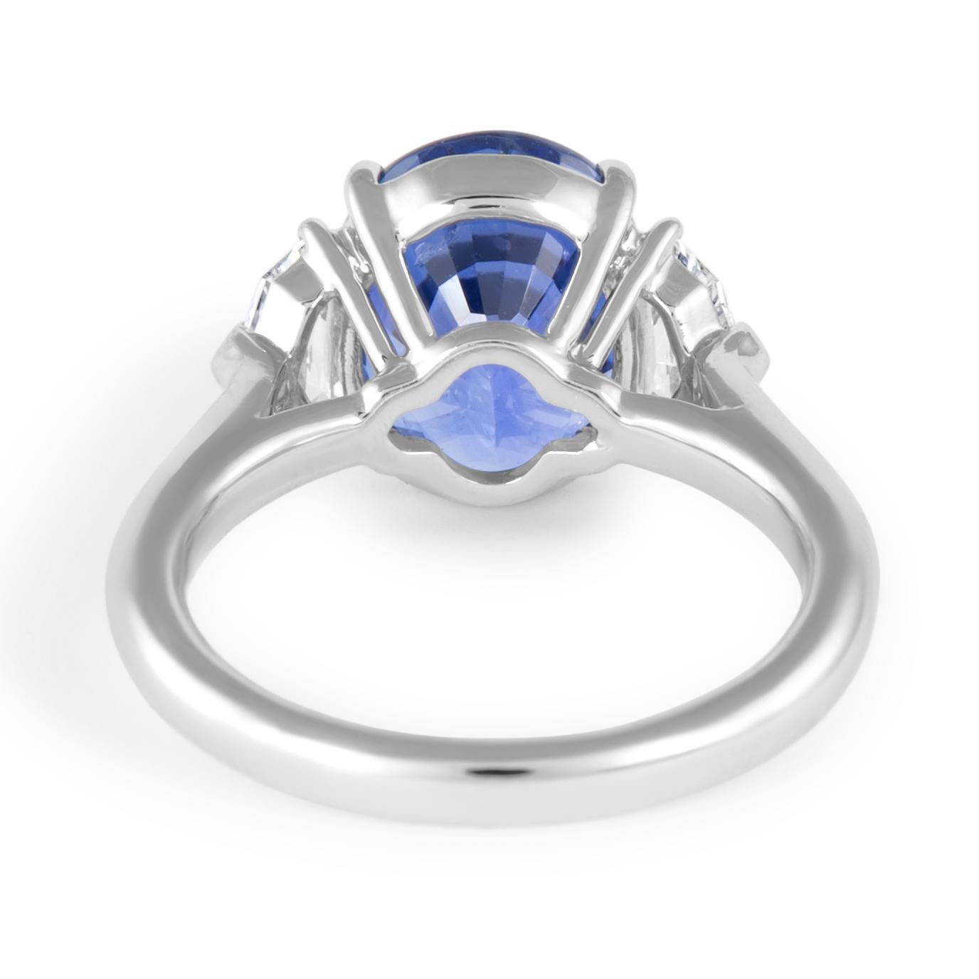 Alexander Beverly Hills GIA 7,58ct Zaffiro e diamanti Anello a 3 pietre in platino In condizioni Nuovo in vendita a BEVERLY HILLS, CA