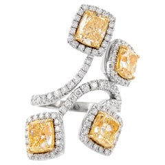 Alexander Beverly Hills GIA 8.15ct Yellow YZ Diamond Ring Cocktail Ring 18k Gold