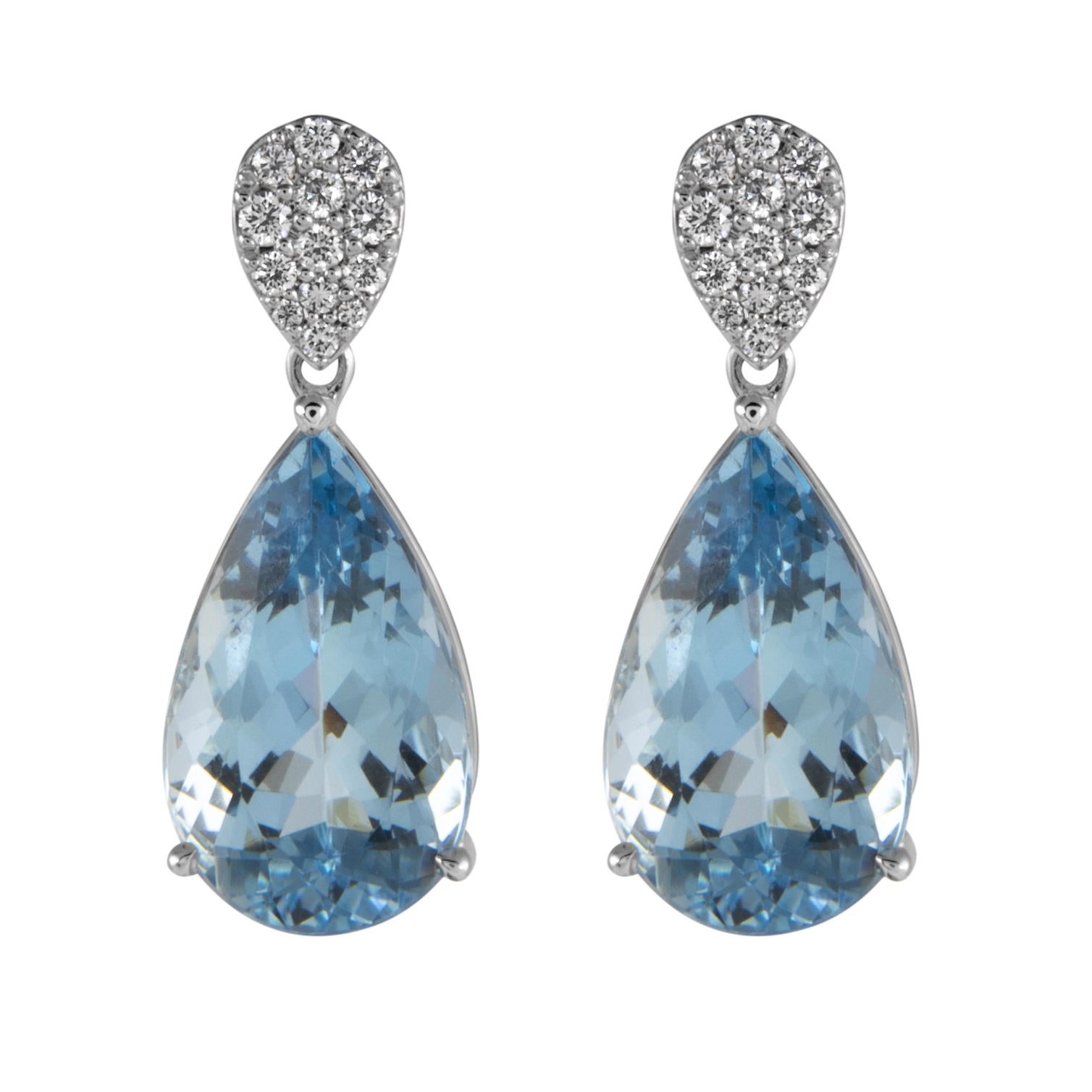 Alexander Beverly Hills GIA 8.41ct Aquamarine & Diamond Earrings 18k White Gold