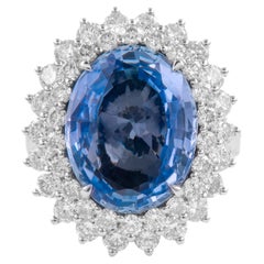 Alexander Beverly Hills GIA 8.96ct No Heat Ceylon Sapphire 
Diamonds Ring 18k