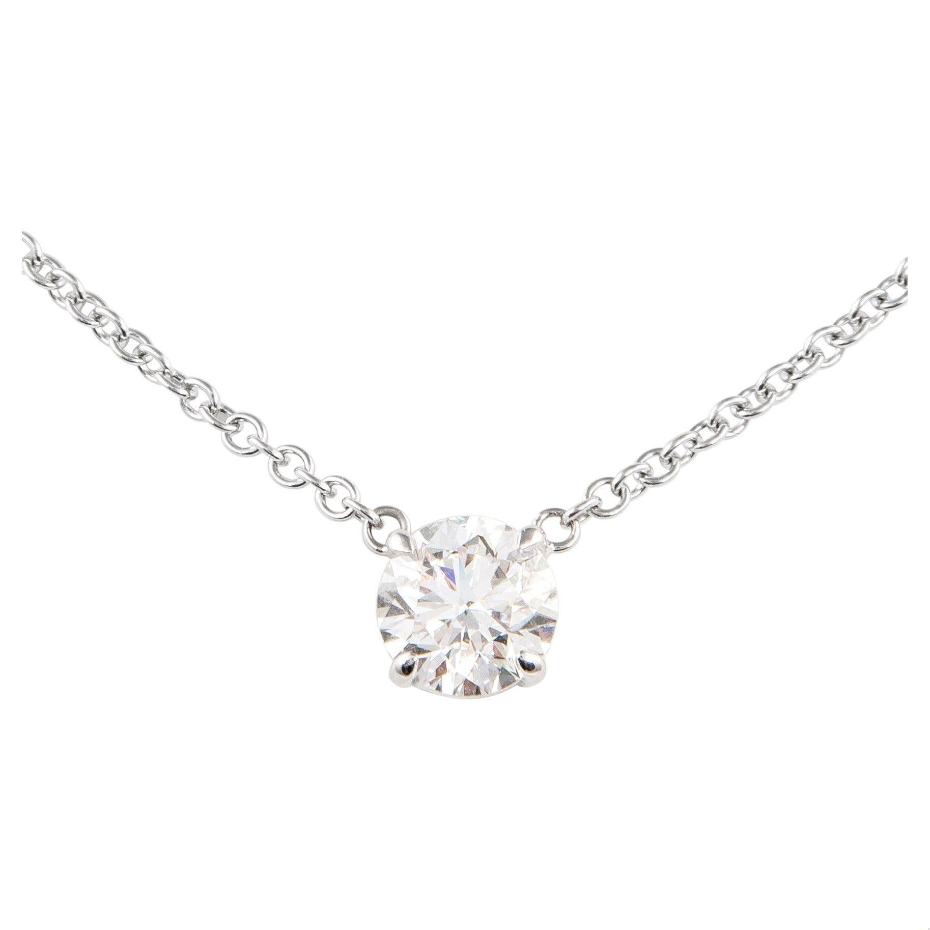 Alexander Beverly Hills GIA Certified 1.50ct Round Diamond 18k Pendant Necklace