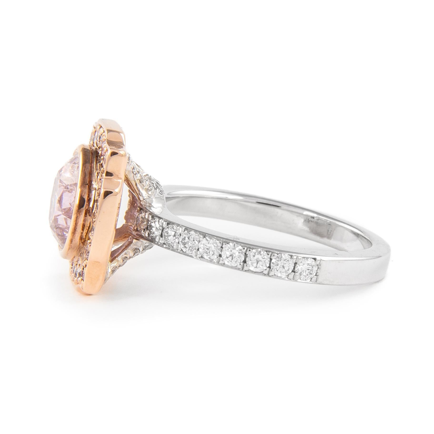 Alexander Beverly Hills GIA Certified 1.86ct Round Pink Diamond Ring 18k In New Condition For Sale In BEVERLY HILLS, CA