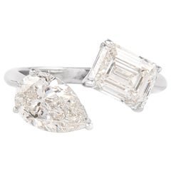 Alexander Beverly Hills GIA & EGL 3,71 Karat Toi Et Moi Diamanten Ring 18k Gold