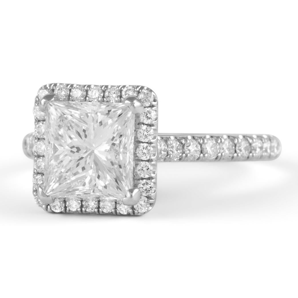 Contemporain Alexander Beverly Hills GIA H VS1 2,05 carats Bague diamant taille princesse 18k en vente