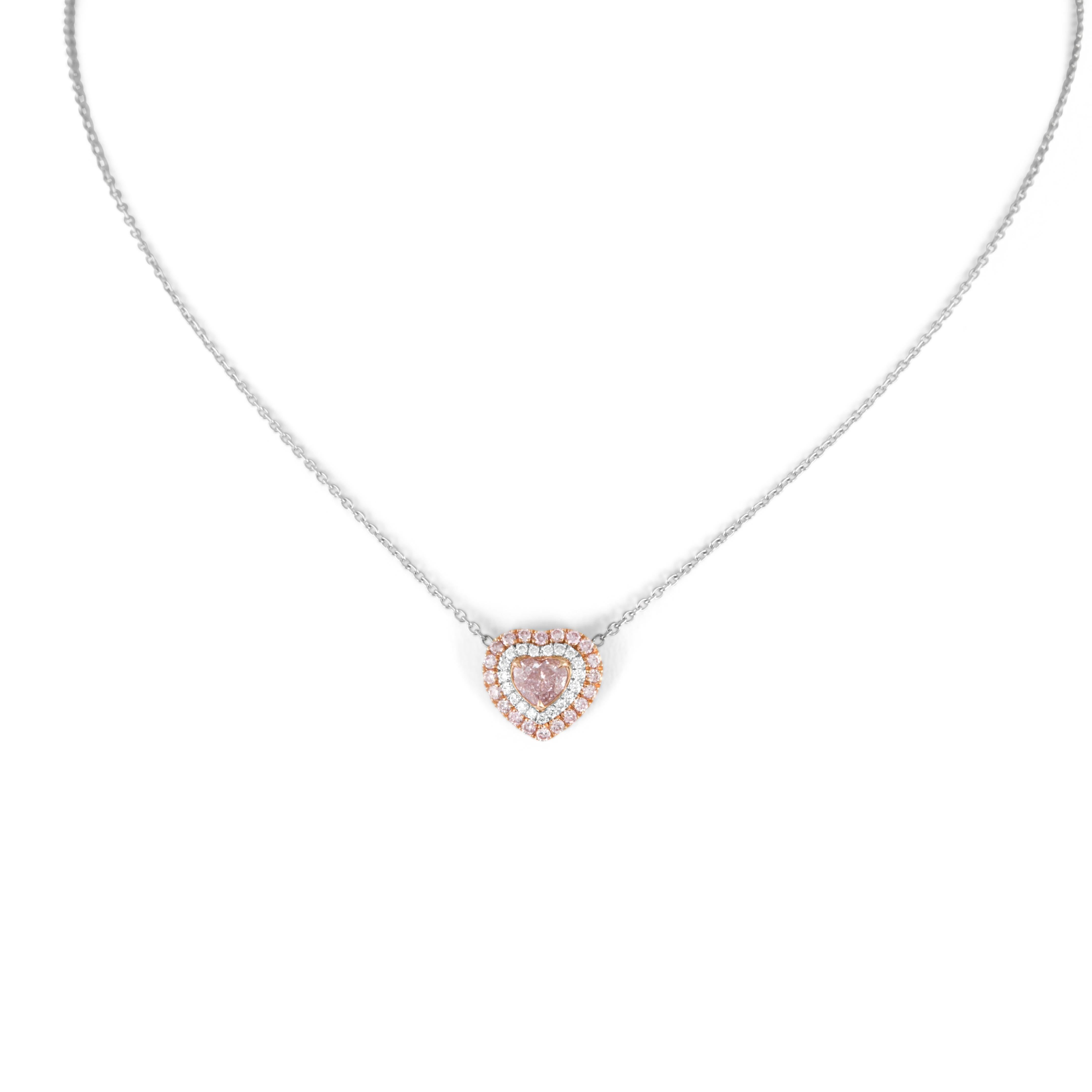 Cuore Alexander Beverly Hills GIA Collana con ciondolo con cuore e diamanti rosa 18k in vendita